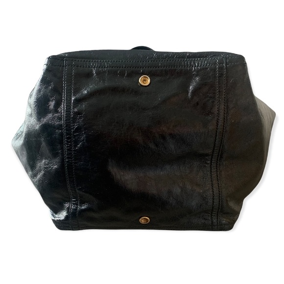 YSL Black Patent Leather Downtown Shoulder Tote Bag - Vintage Luxury - Picture 7 of 16
